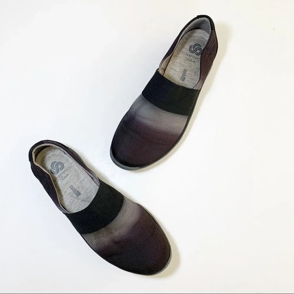 Clarks Cloudsteppers Fabric Comfort Shoe 6W Black Ombré Soft Footbed Orthopedic - Picture 2 of 11